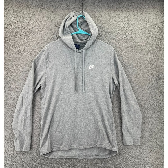 Nike Other - NIKE Hoodie Pullover Sweatshirt Men Large Gray Blue Tag Long Sleeve